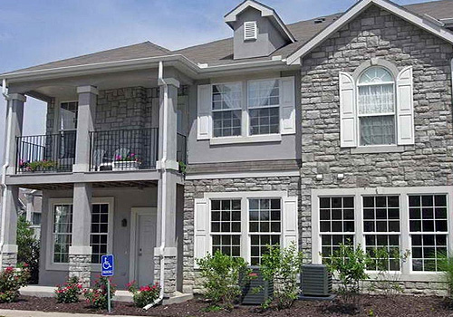 masonry stone work on home