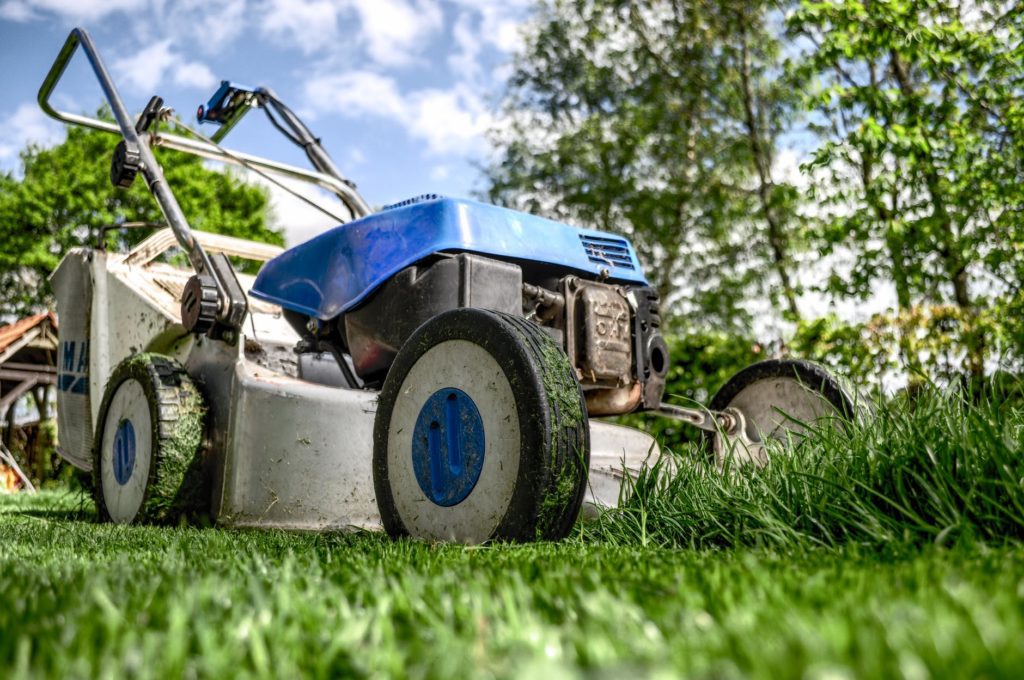 mowing your law before a roof replacement