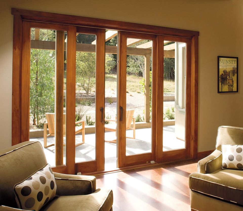 patio doors leading to the backyard