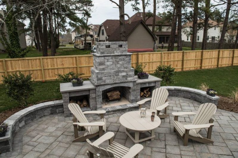 fireplace made of pavers