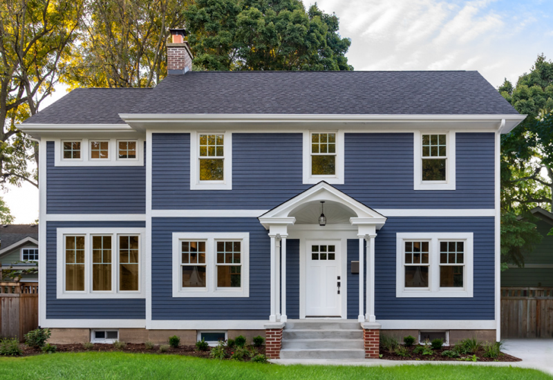2021 exterior home trends blue fiber cement siding