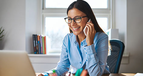 Girl On The Phone Smiling