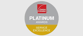 Owens Corning Platinum Gold Service Excellence Award For Unified Home Remodeling