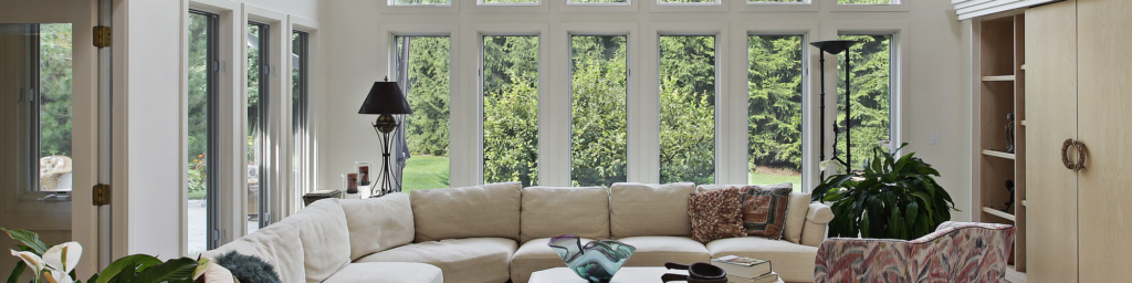 White Frame Casement Window With Outdoor View