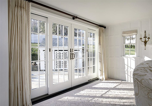 Patio Doors With Curtains Opened