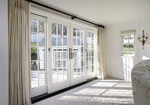 Patio Doors - Unified Home Remodeling Patio Doors With Curtains Opened