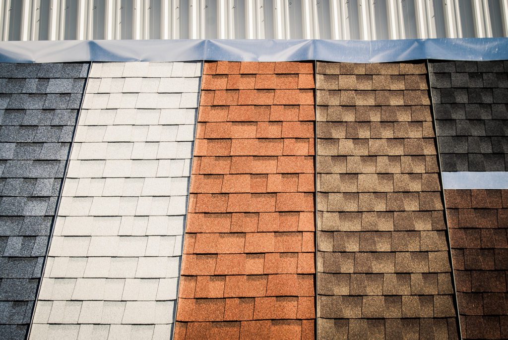 Different types of shingles on display