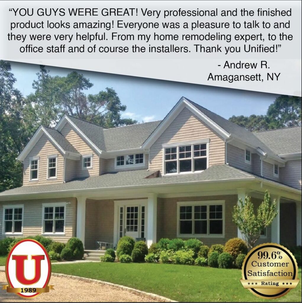 Long Island Roofing - Unified Home Remodeling roofing project review on Long Island