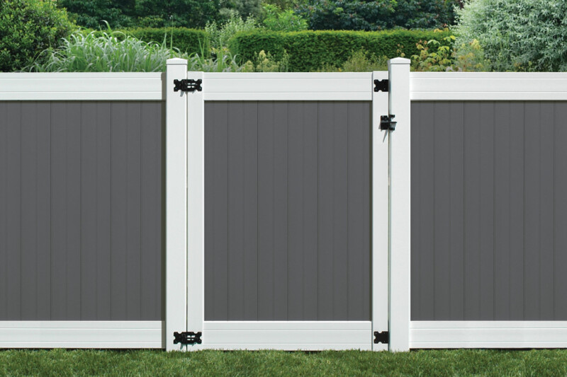 gray-colored vinyl fence panel