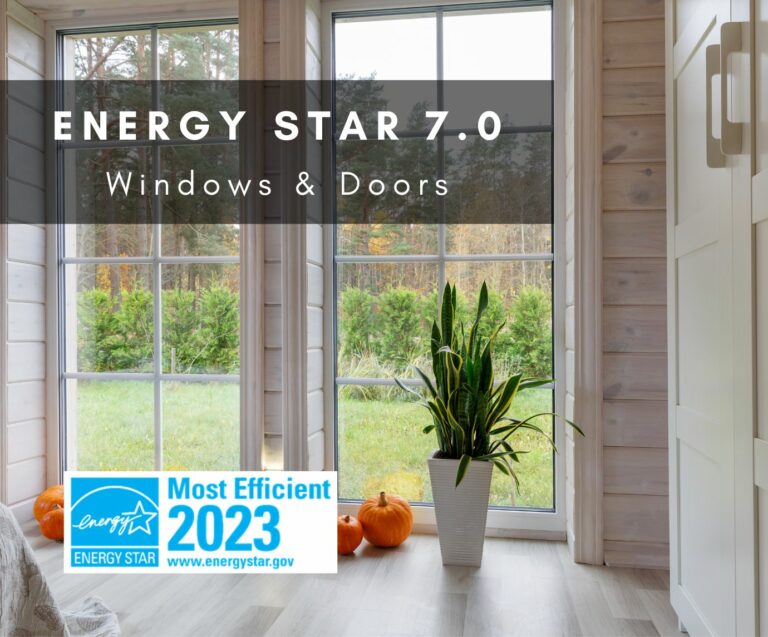 "ENERGY STAR 7.0 Windows & Doors" text and the Energy Star logo over an image of tall windows.
