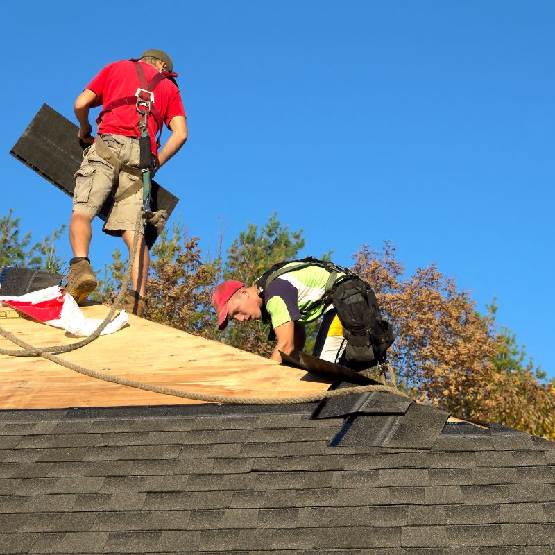 Long Island roofers replacing a residential asphalt roof
