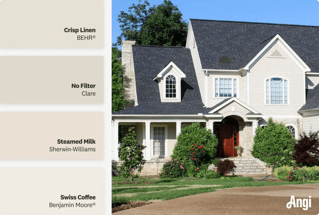 color chips with new warmer and softer colors for home exteriors are popular in 2024