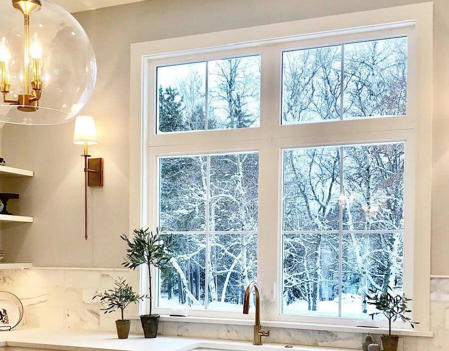 white casement window in a Long Island kitchen