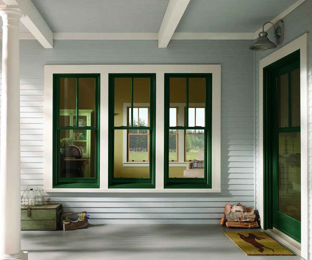 series 400 hinged patio door and double-hung windows